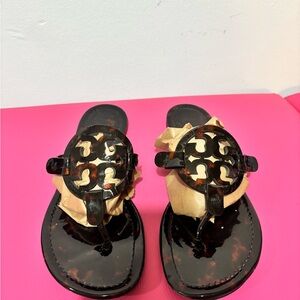 Tory Burch Miller sandals, tortoise